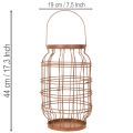 Záhradný lampáš, kovový, hrdzavý povrch, rukoväť, vintage, Ø19,5 cm | Floristik24.sk