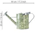 Kovová krhlica, vintage vzhľad, zelená a strieborná s kvetinovým vzorom - dekoratívny kvetináč, Ø18 cm | Floristik24.sk