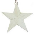 Floristik24 Drevená hviezda na zavesenie 26,5cm biela 1ks