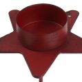 Floristik24 Držiak na čajovú sviečku hviezda na prilepenie červenej farby