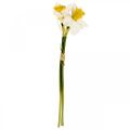 Floristik24 Umelý narcis hodvábne kvety biely narcis 40cm 3ks