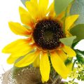 Floristik24 Umelá slnečnica, hodvábny kvet, letná dekorácia, slnečnica v jutovom vreci