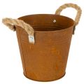 Floristik24 Kovový hrniec s rúčkami, bylinkár, hrdzavá dekorácia Ø16,5 cm V15 cm