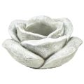 Floristik24 Ruža keramická dekorácia na hrob stolová dekorácia svietnik veľký Ø17cm V9cm