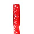 Floristik24 Vianočná stuha vzor hviezda červená 25mm 25m