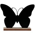 Floristik24 Stolová dekorácia drevená dekorácia motýľ čierny prírodný 12cm 6ks
