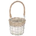 Floristik24 Závesná lampiónová dekorácia, kov, sklo, vŕba, Ø13cm V12cm, 2 kusy