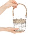 Závesná lampiónová dekorácia, kov, sklo, vŕba, Ø13cm V12cm, 2 kusy | Floristik24.sk