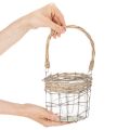 Závesný lampión, sklo, kov, vŕba, Ø14,5 cm, 2 kusy | Floristik24.sk
